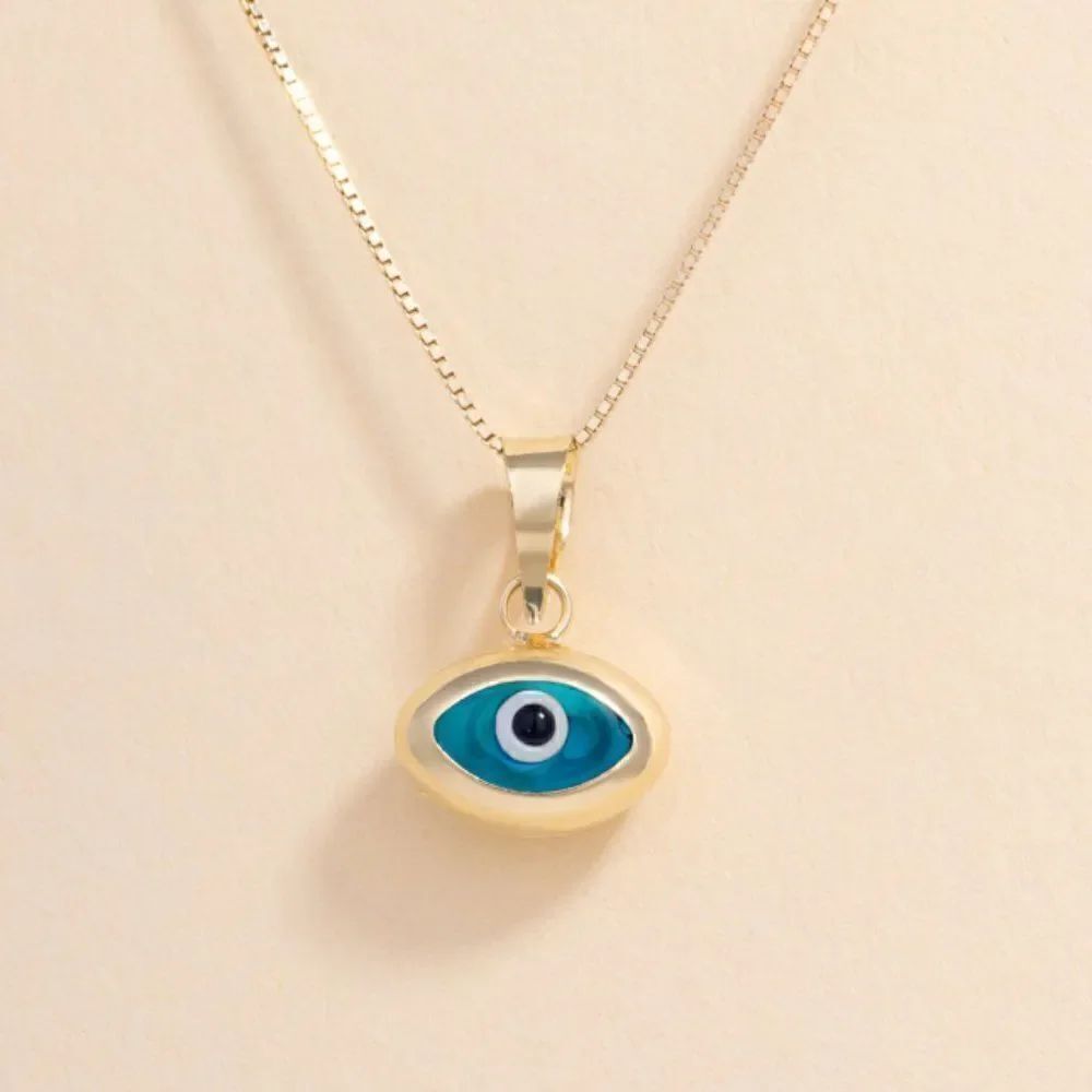 14k real Yellow Gold EYE Evil Eye Charm | Pendant for Good Luck & Protection |